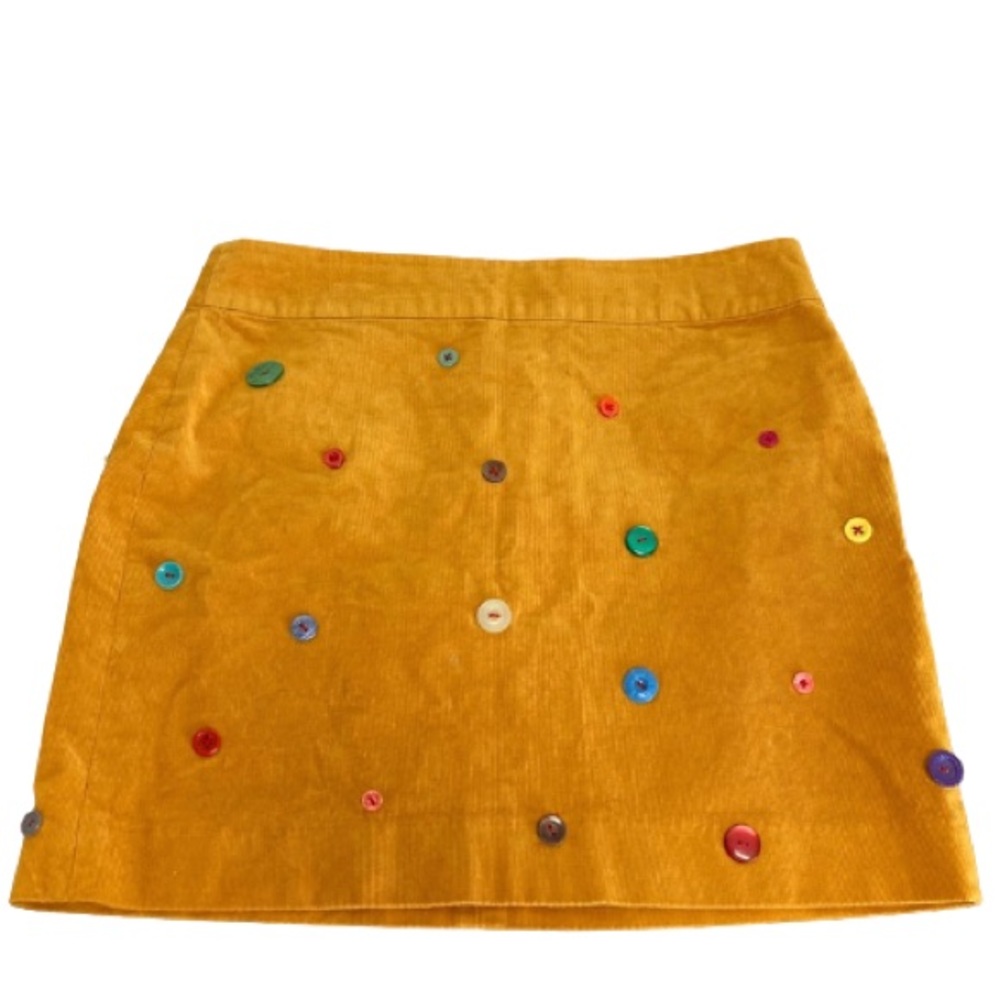 BANANA REPUBLIC | YELLOW COURDROY BUTTON SKIRT | 6